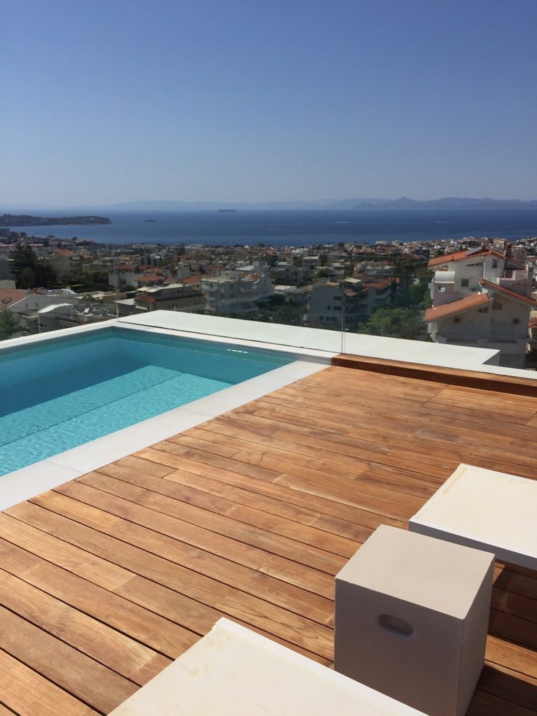 TEAK Indonesian Decking secret groove private residence in south Athens